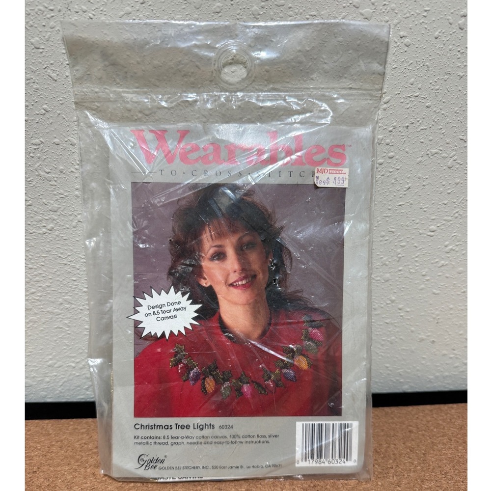 VTG NIP Wearables Cross Stitch Lights Kit 60324‎ Golden Bee Stitchery